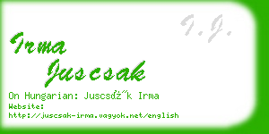 irma juscsak business card